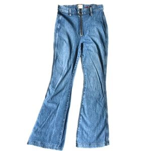 Alive + Olivia AO.LA Flare Bell Bottom Jeans Retro Zipper Front sz 26